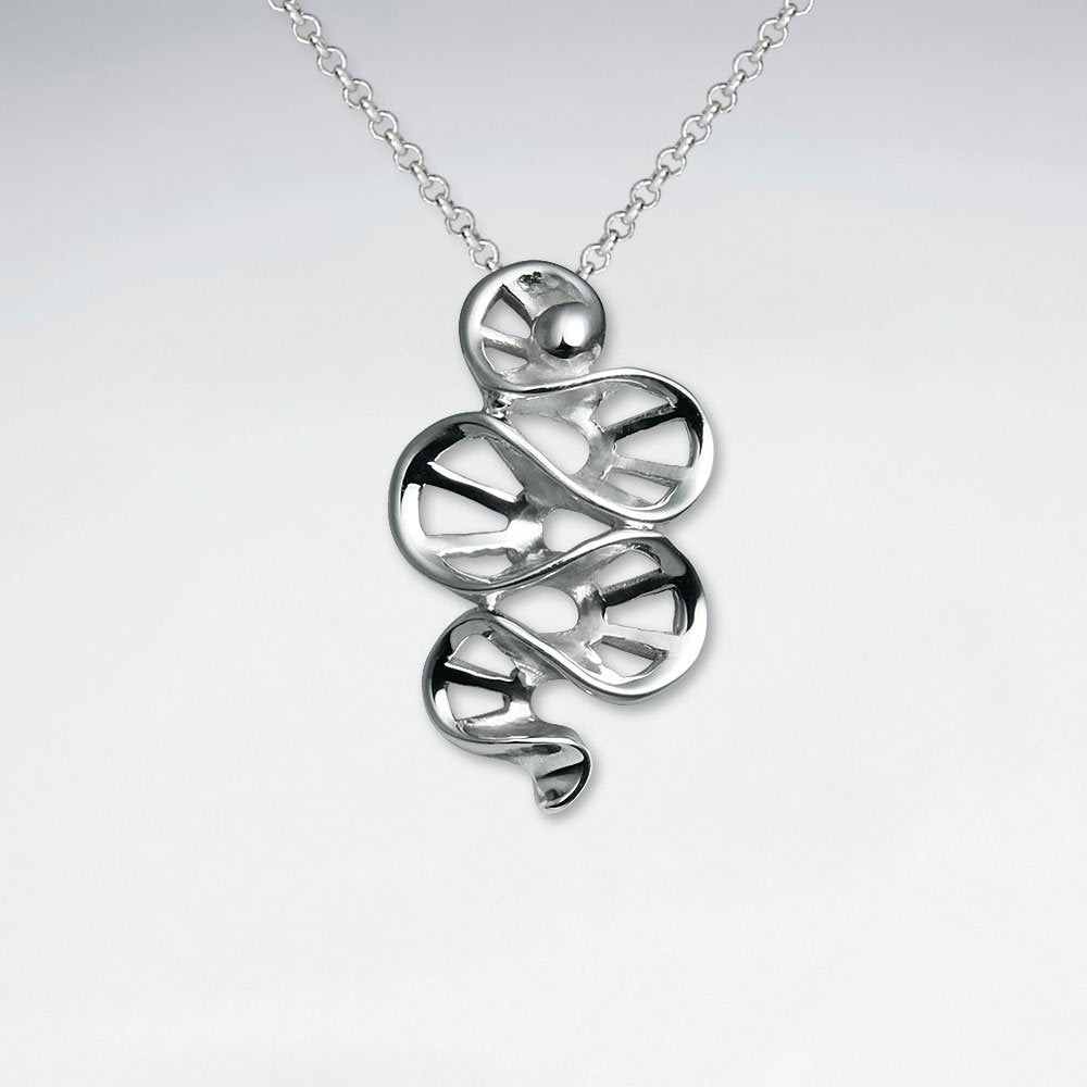 Silver Spiral Ladder Style Pendant