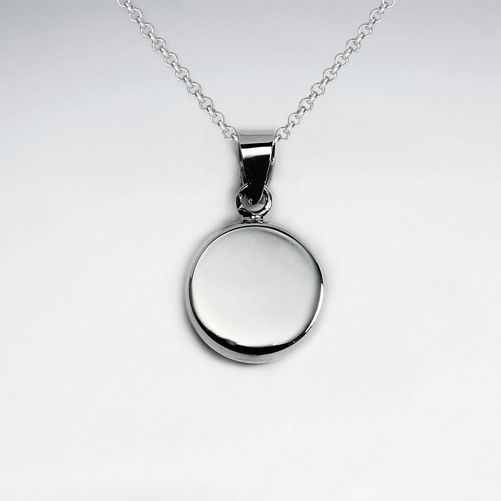 Polished Circle Button Charm Pendant
