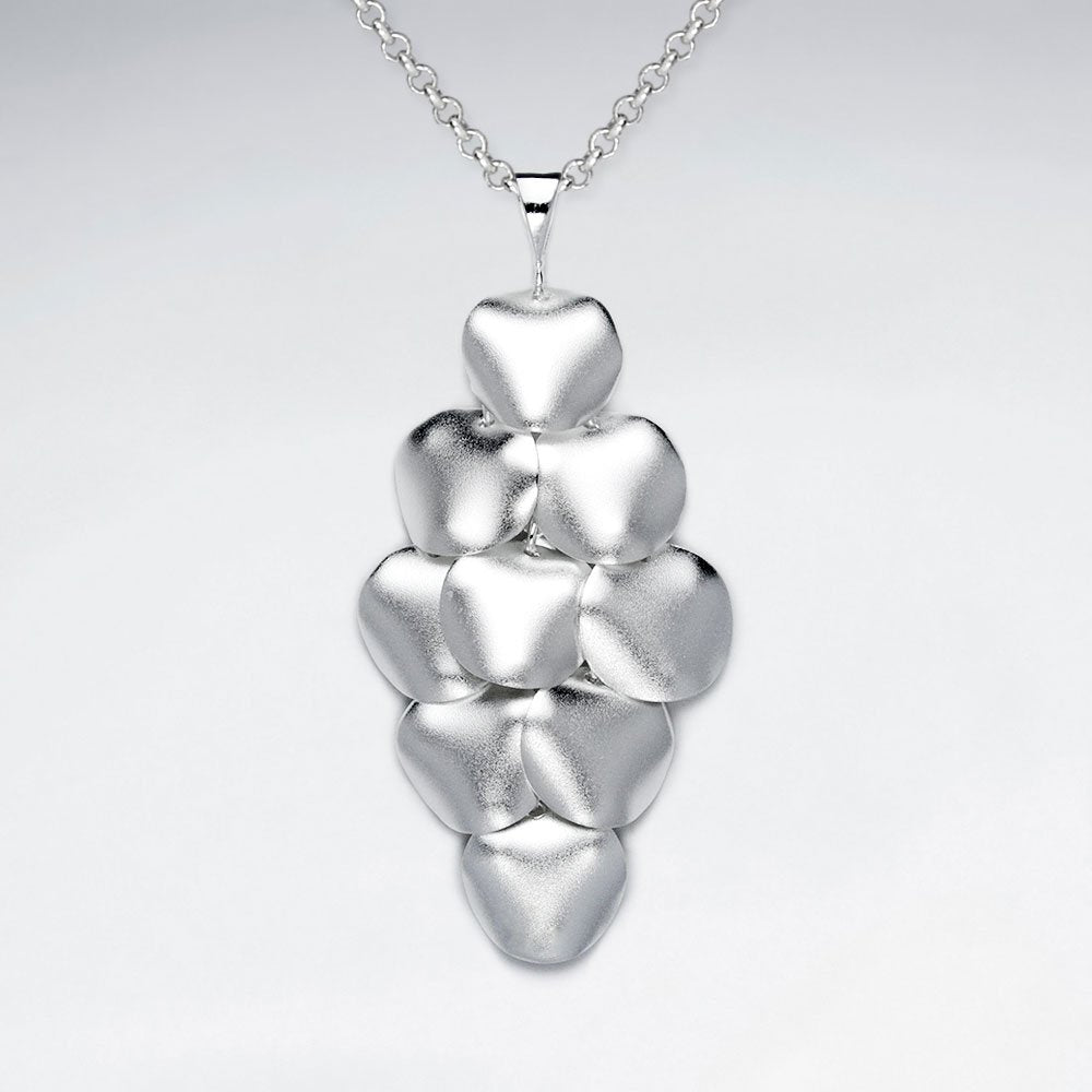 Melded Sand Blasted  Silver Diamond Shape Chandelier Pendant