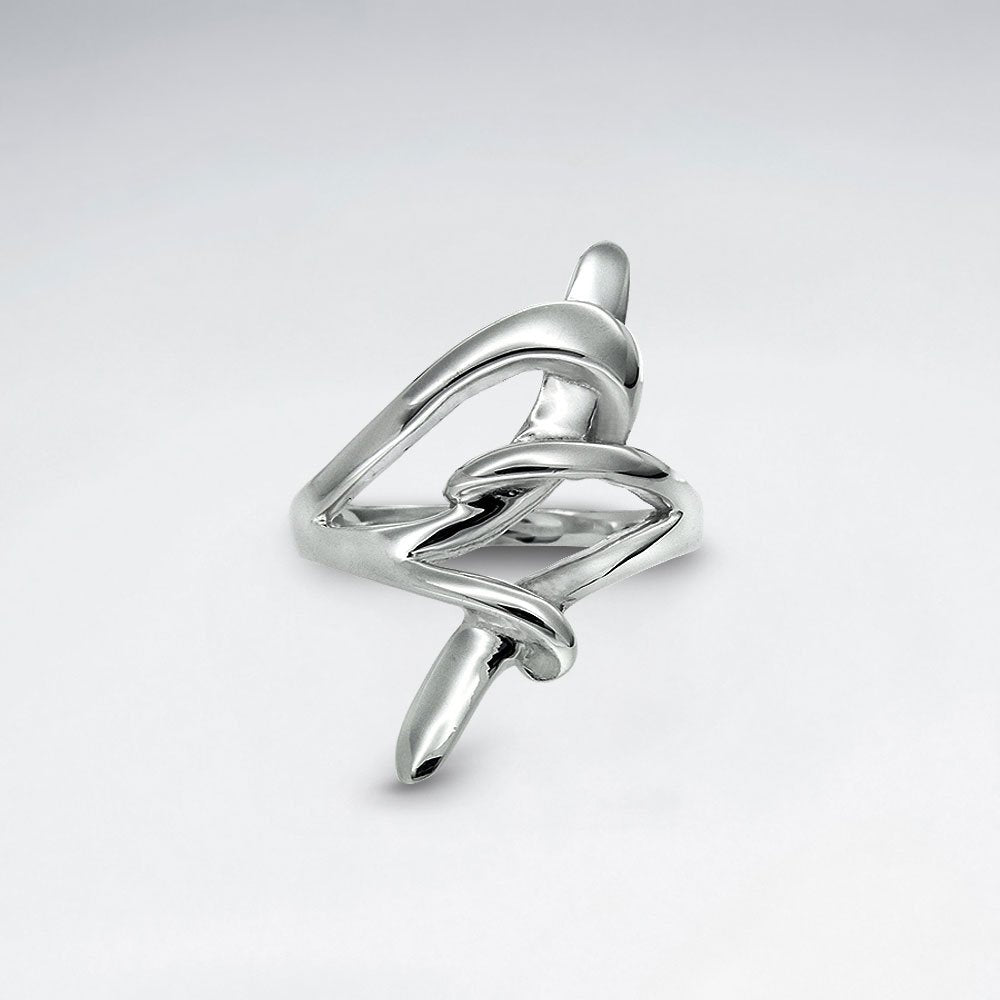 Sterling Silver Elaborate Open Knot Design Ring
