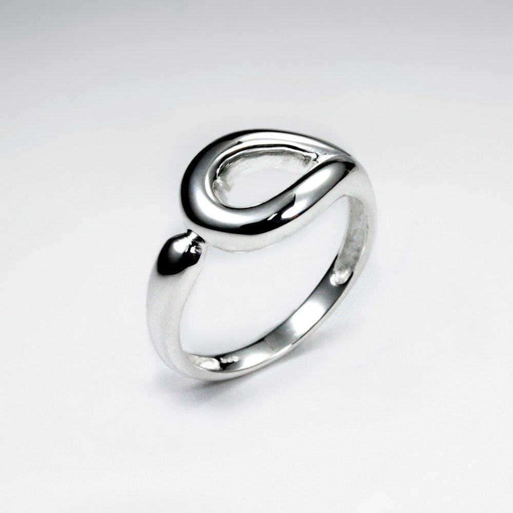 Polished Sterling Silver Cutout Teardrop Ring
