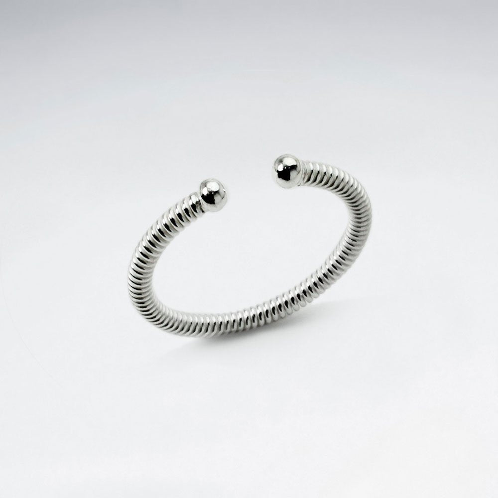 Textured Spring Wrap Open Style Ring