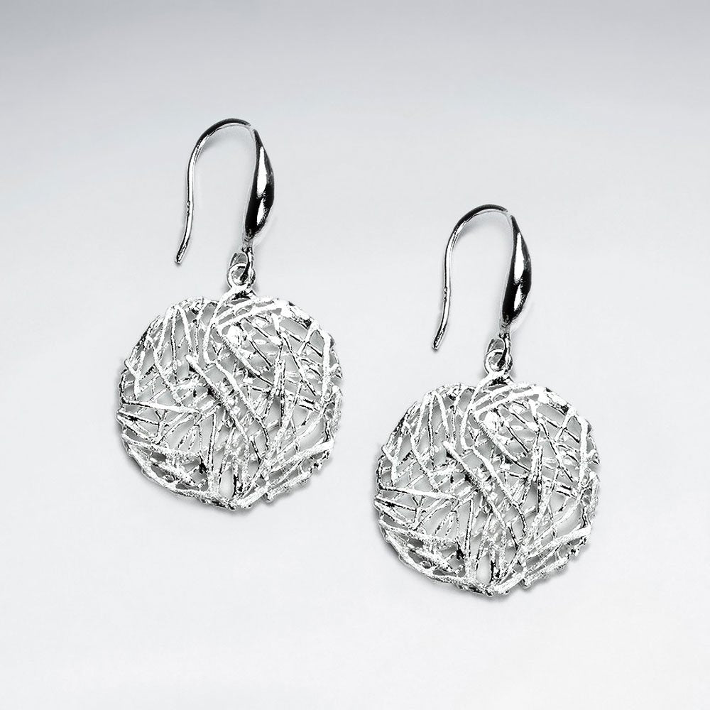 Charming Modern Bird Nest Circle Silver Earring