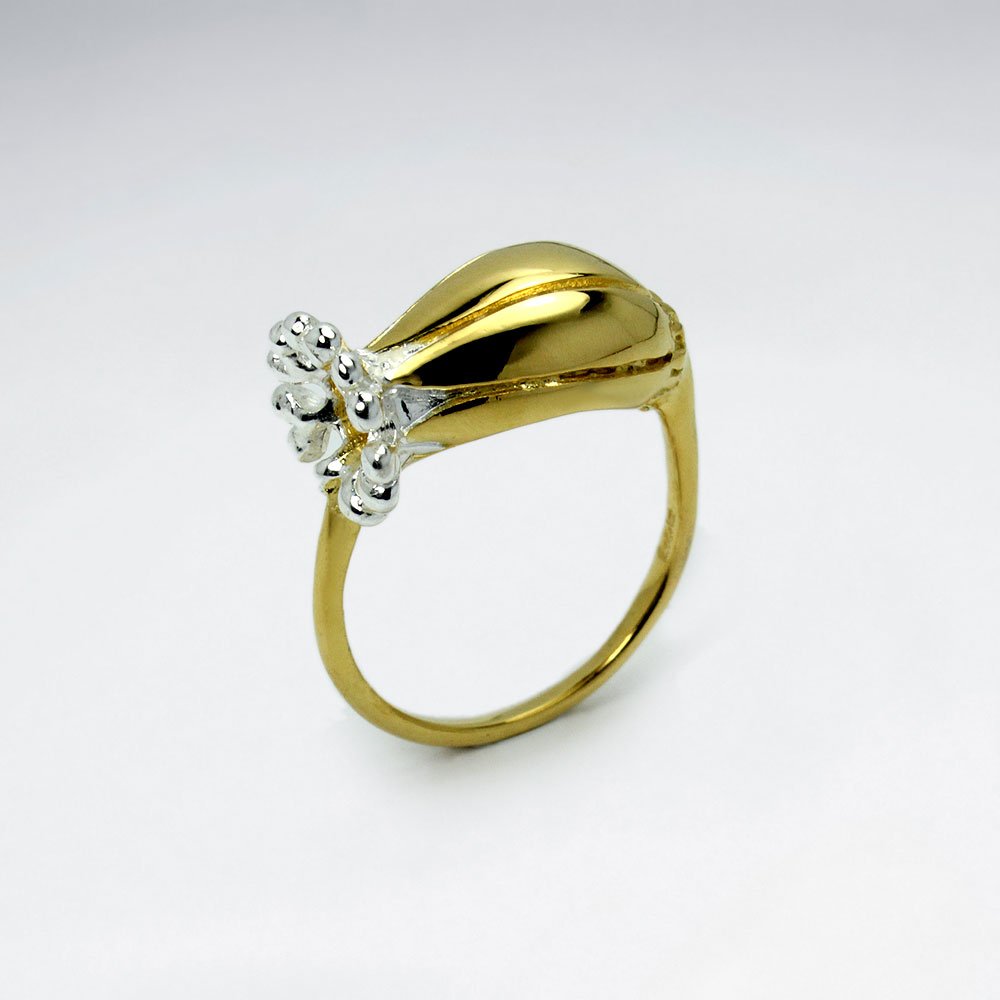 Polished Silver Flower Bloom Ring