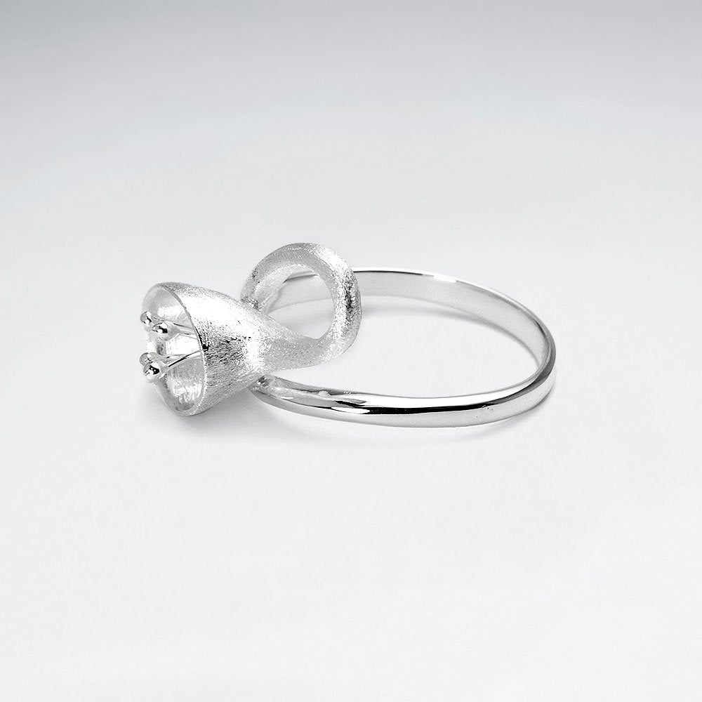 Enchanting Sterling Silver Flower Blossom Ring