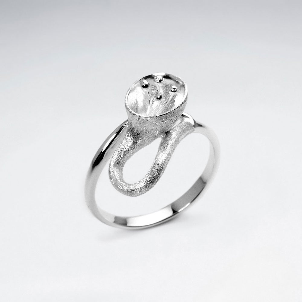 Enchanting Sterling Silver Flower Blossom Ring