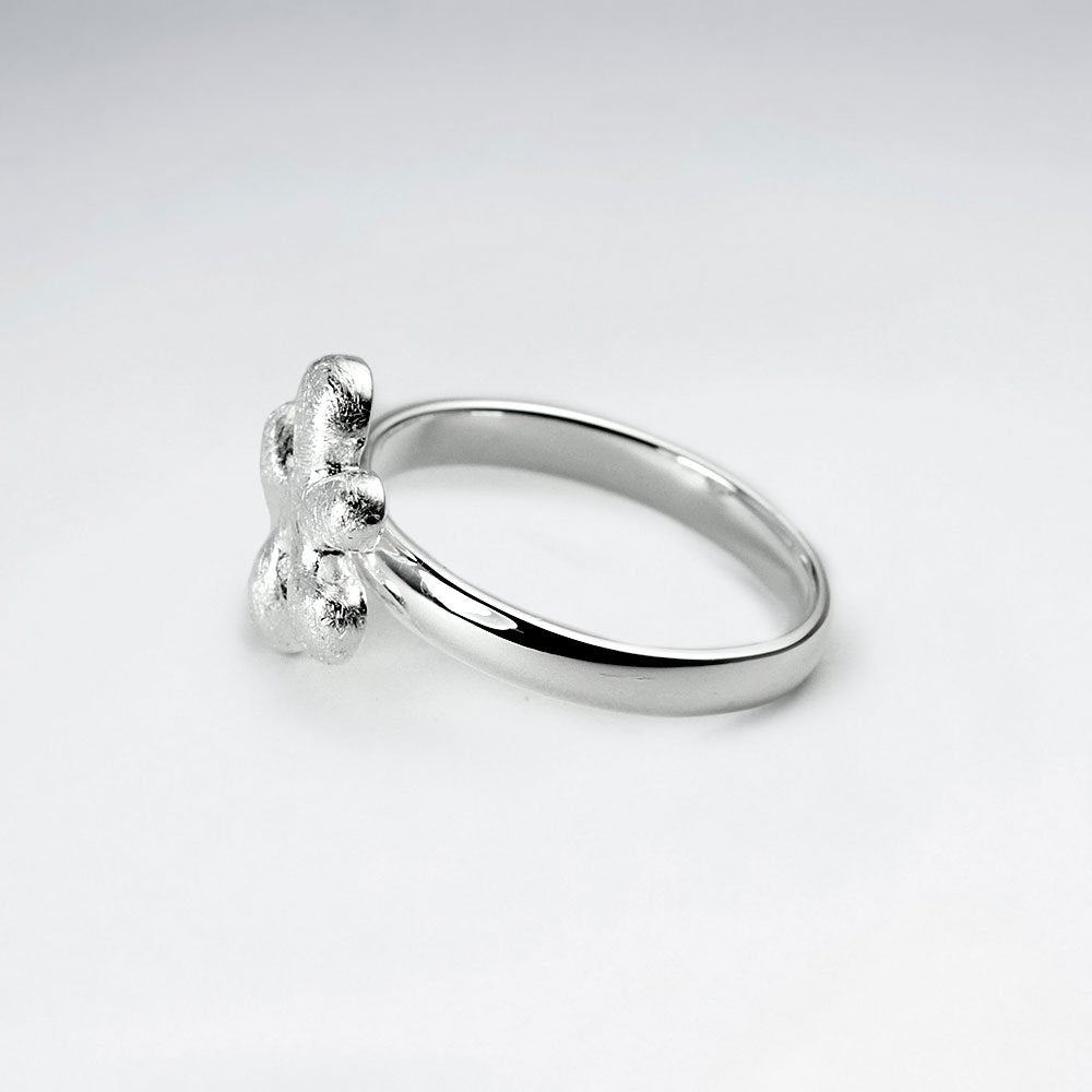 Polished Sterling Silver Splat Design Ring