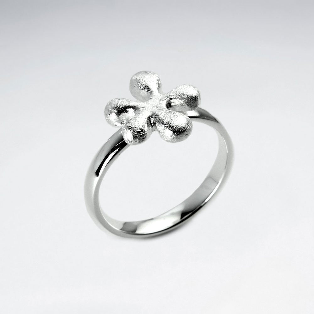 Polished Sterling Silver Splat Design Ring
