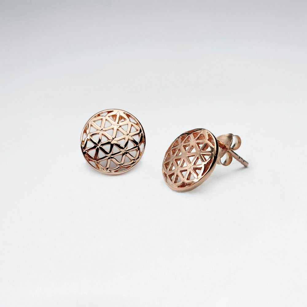 11 mm Flower of Life Silver Stud Earring