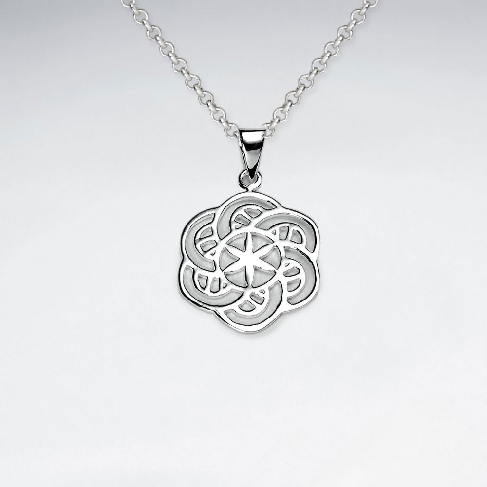 Spiral Flower of life Silver Pendant