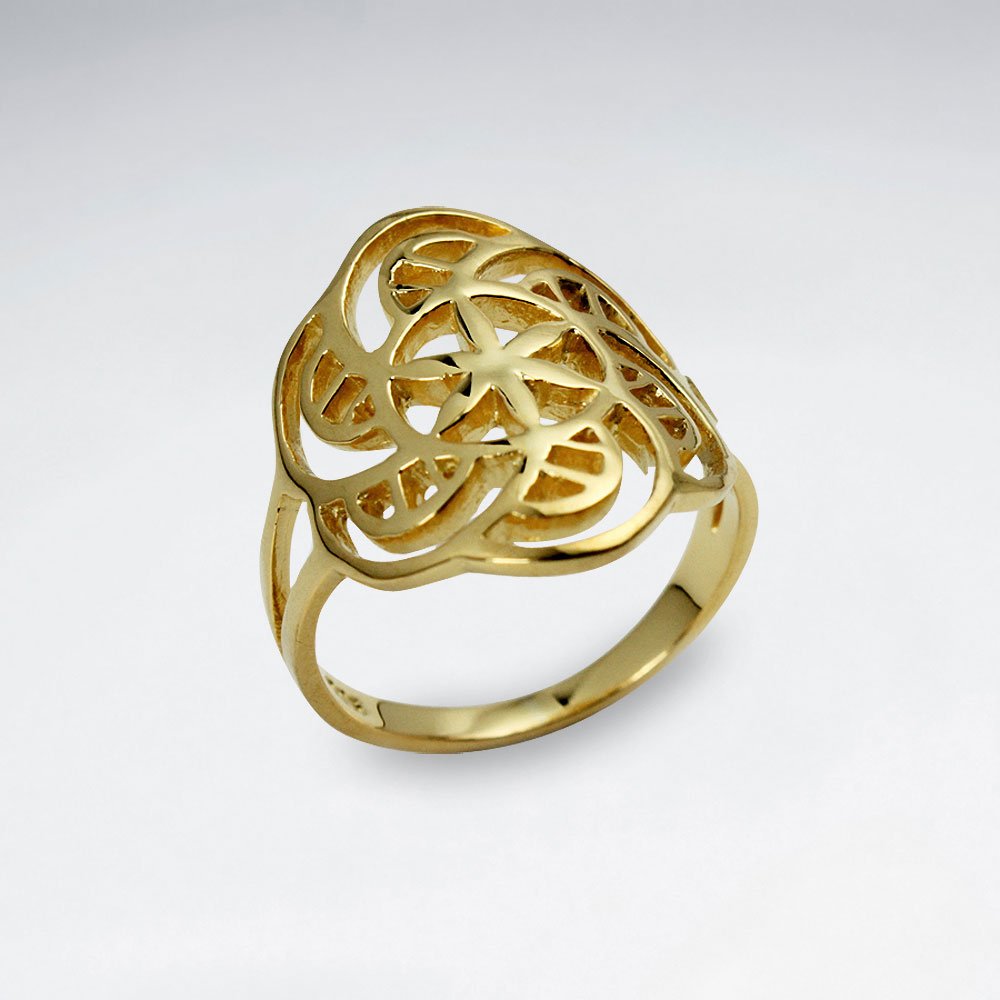 Spiral Flower Of life Silver Ring