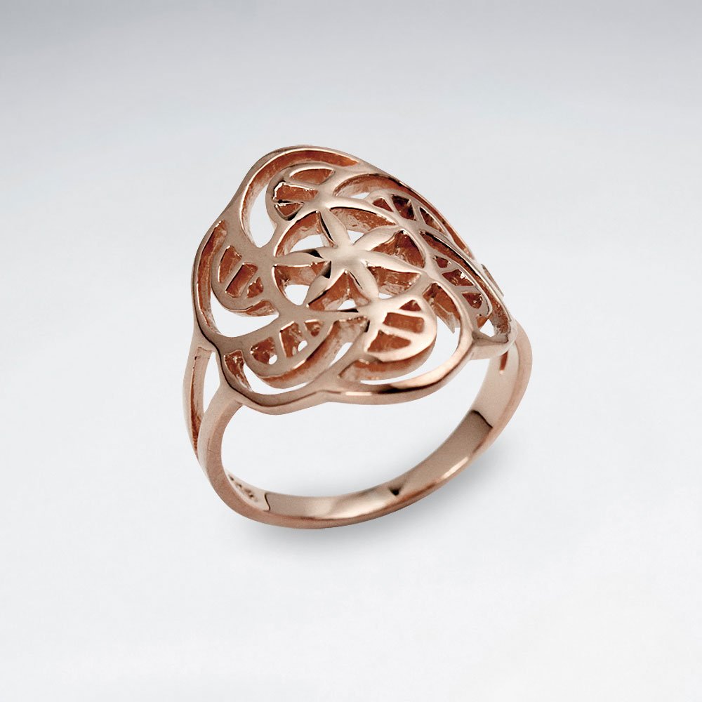 Spiral Flower Of life Silver Ring
