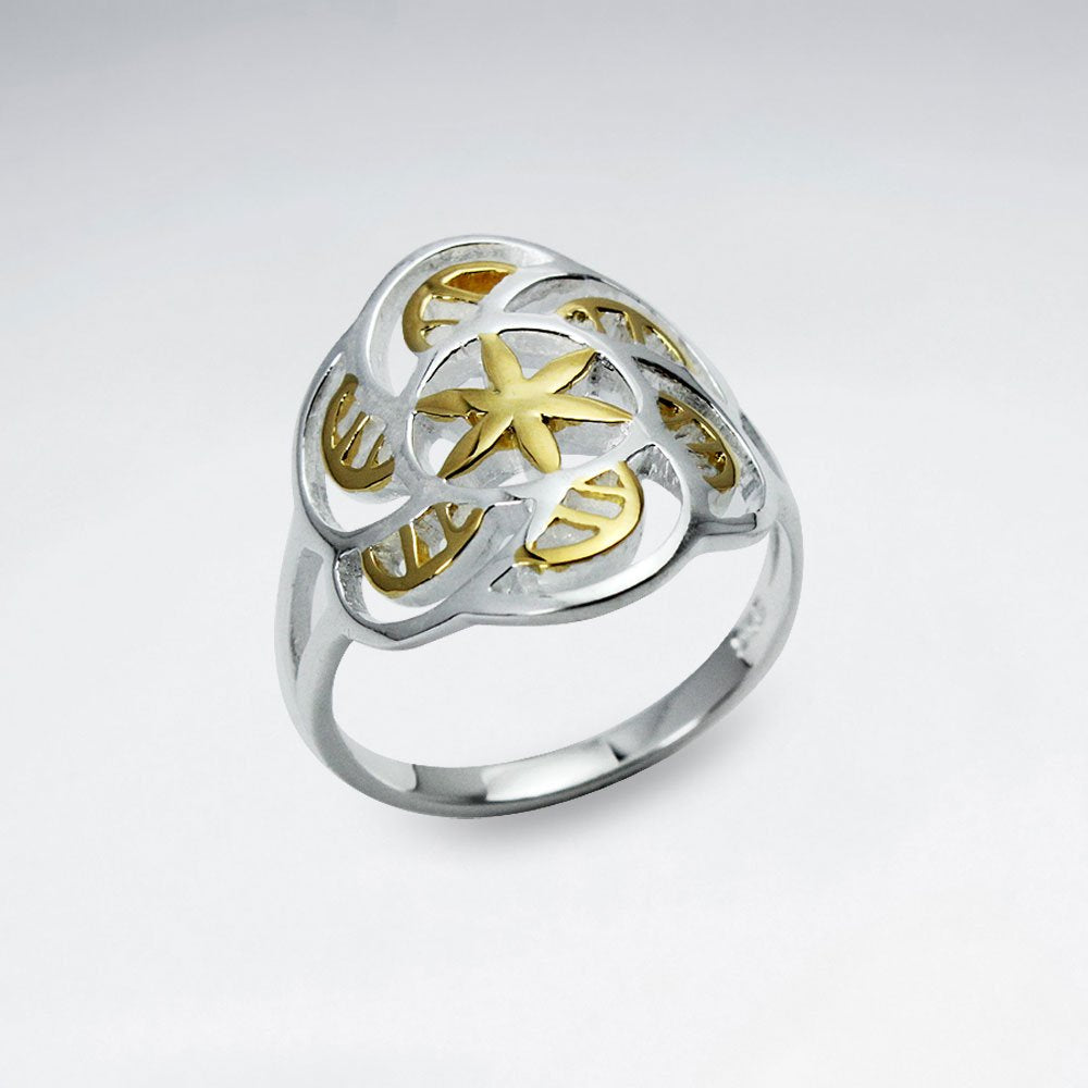 Spiral Flower Of life Silver Ring