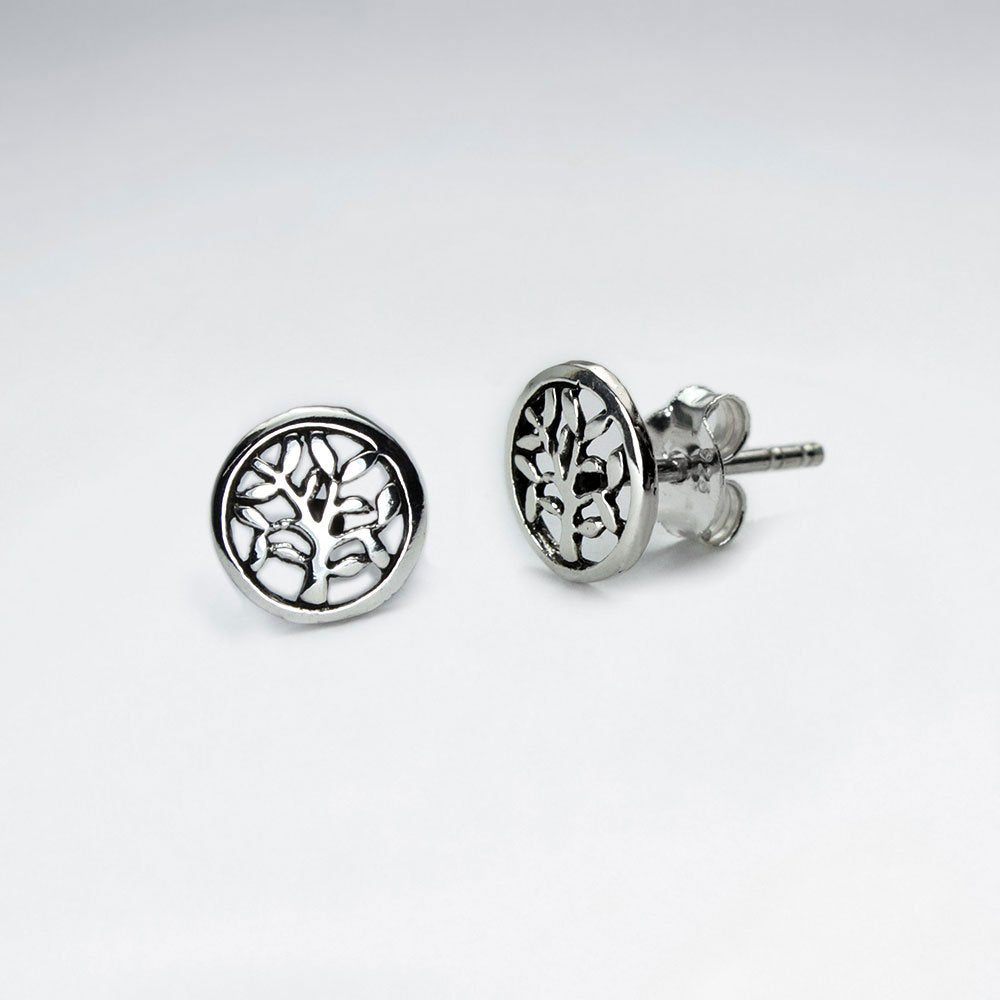 Petite Branching Tree Circle Filigree Earrings