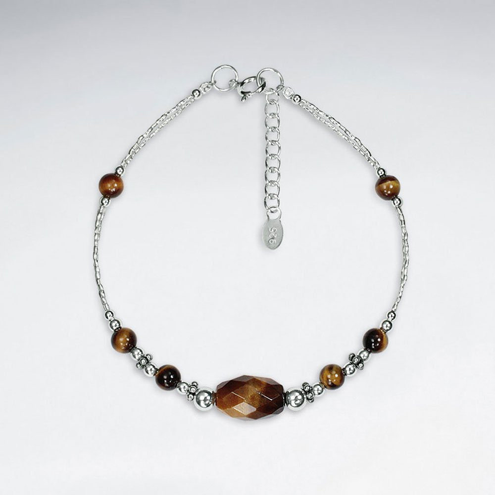 7" Faceted Tiger Eye Bracelet
