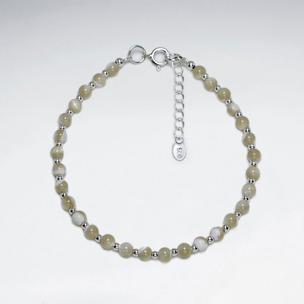 Striking Pristine White Gem Encircled Adjustable Bracelet