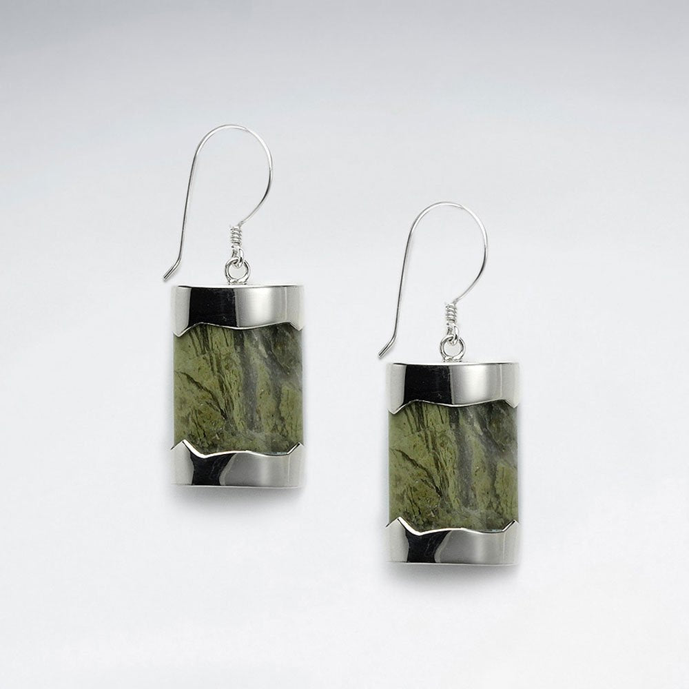 Square Silver Earring With Olean Eyekate
