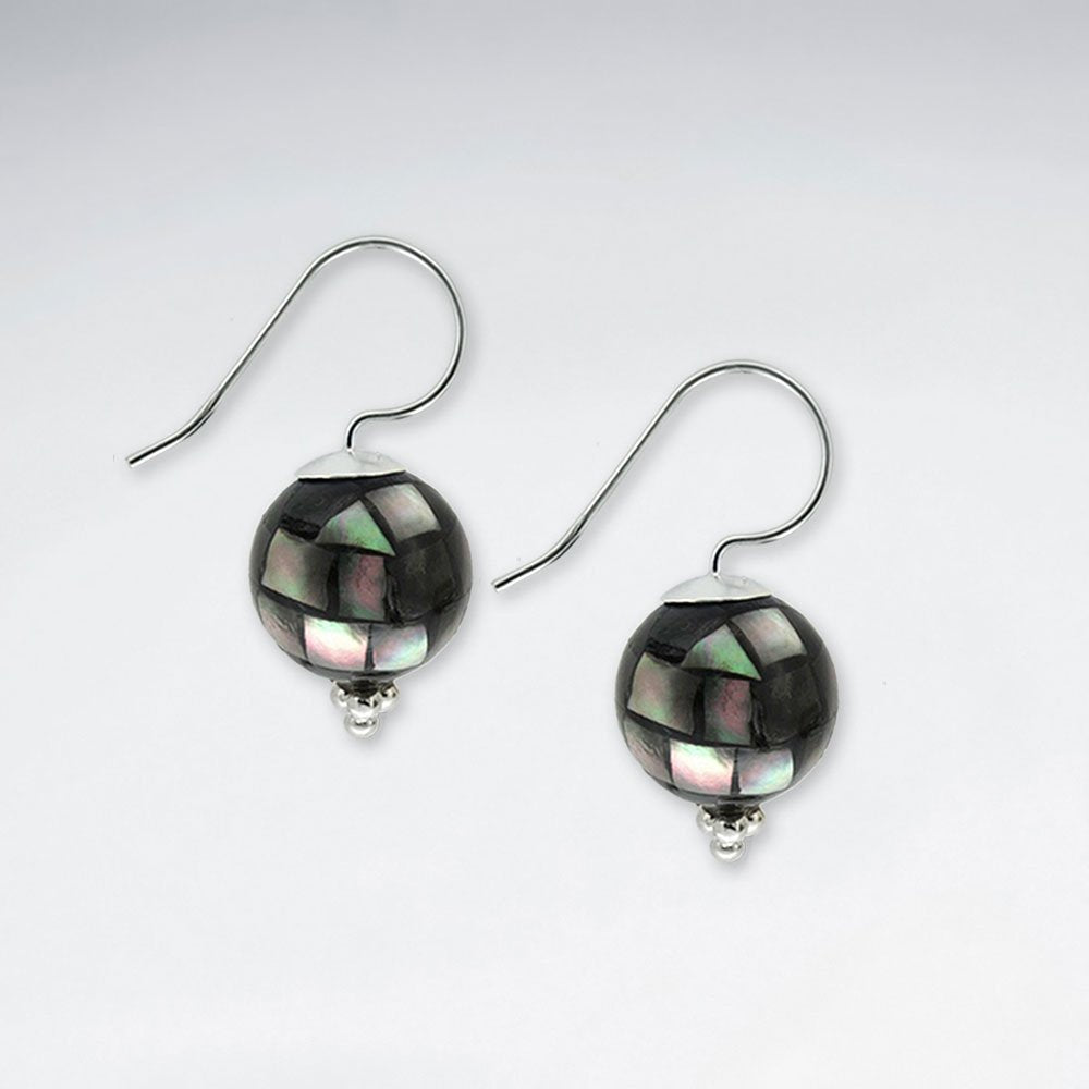 12 mm Round Shell Silver Earring
