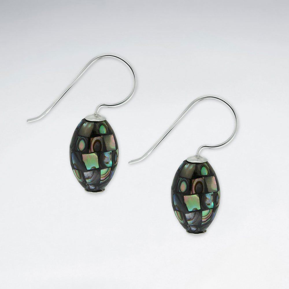 Oval Abalone Dangling Silver Earring