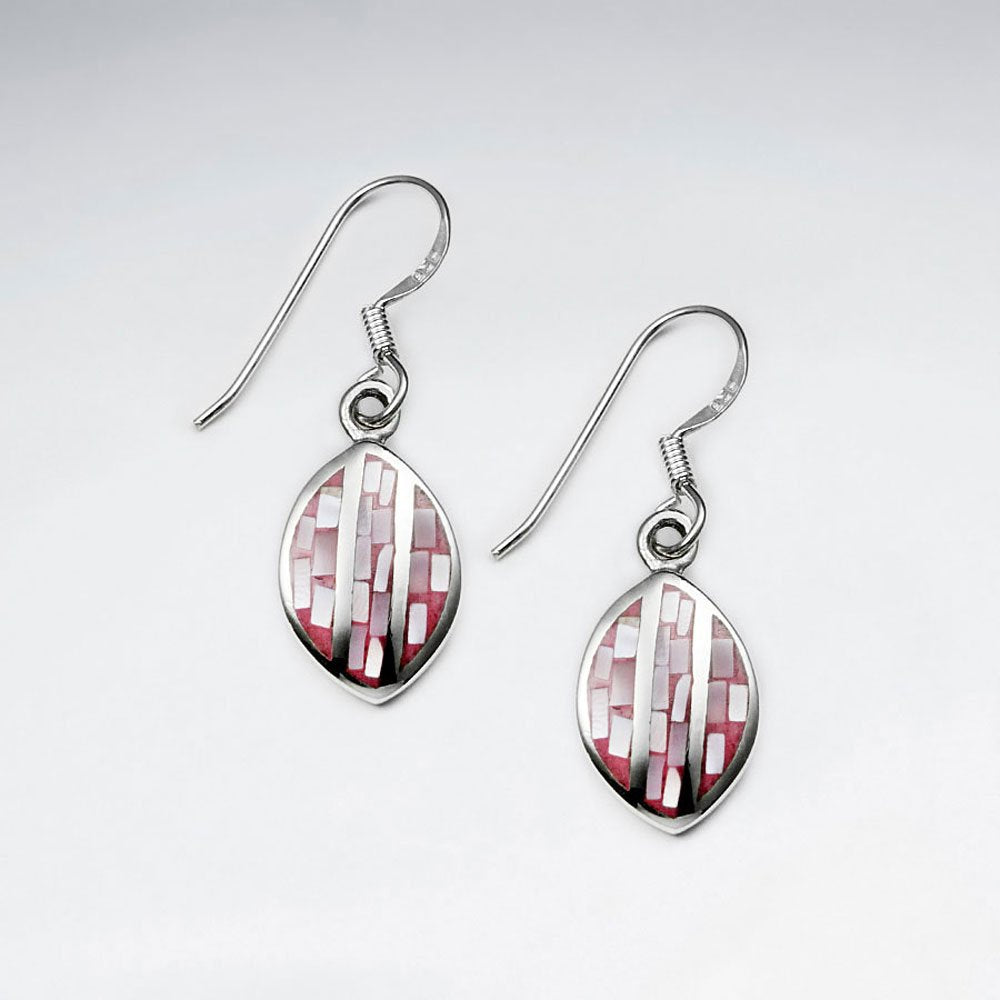 Blue Shell Marquise Dangling Silver Earring
