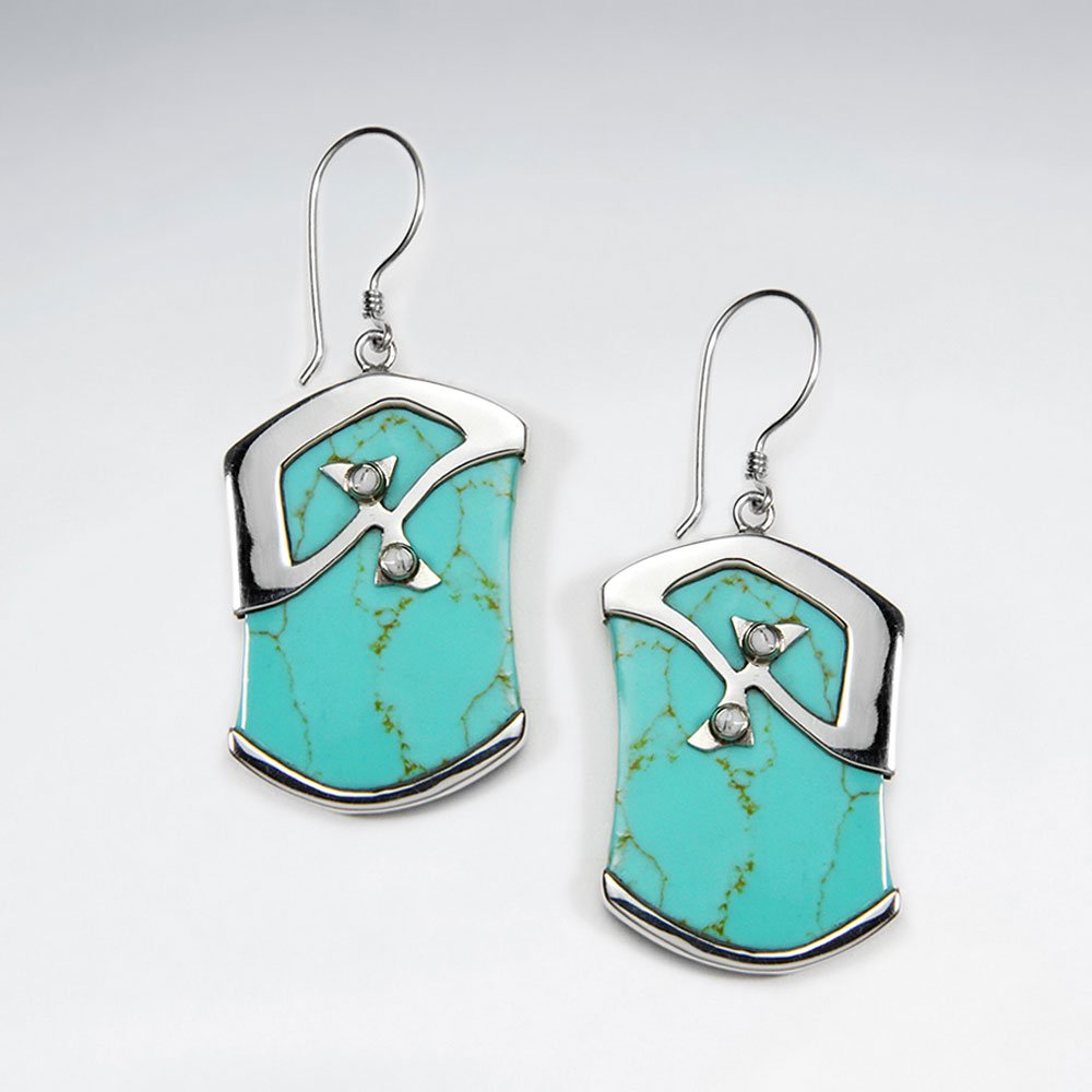 Howlite Silver Earring