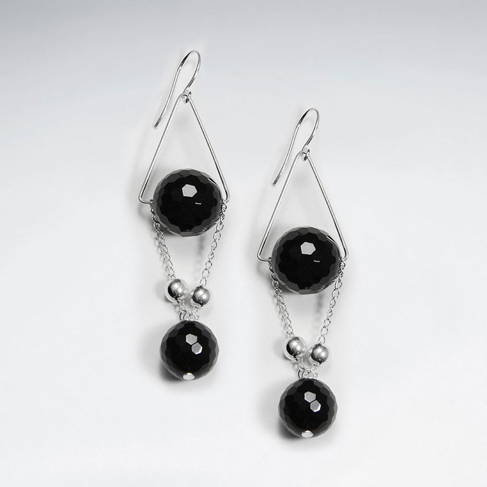 Black Stone Dangling Earring
