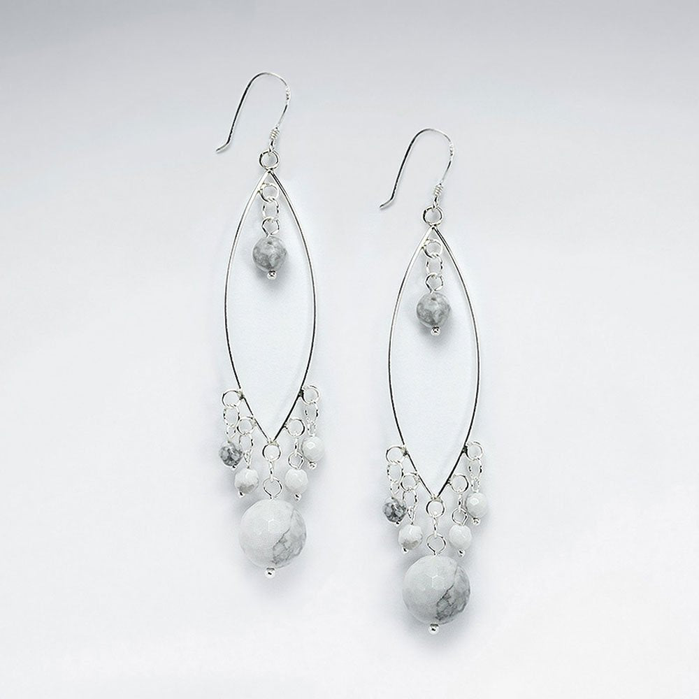 Marquise Silver Earring With Faceted Amethyst