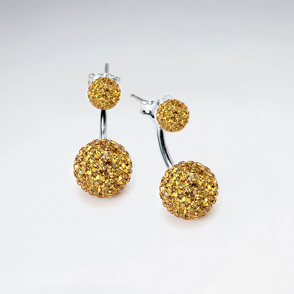 Purple CZ Tribal Mise En Double Sided Stud Earring