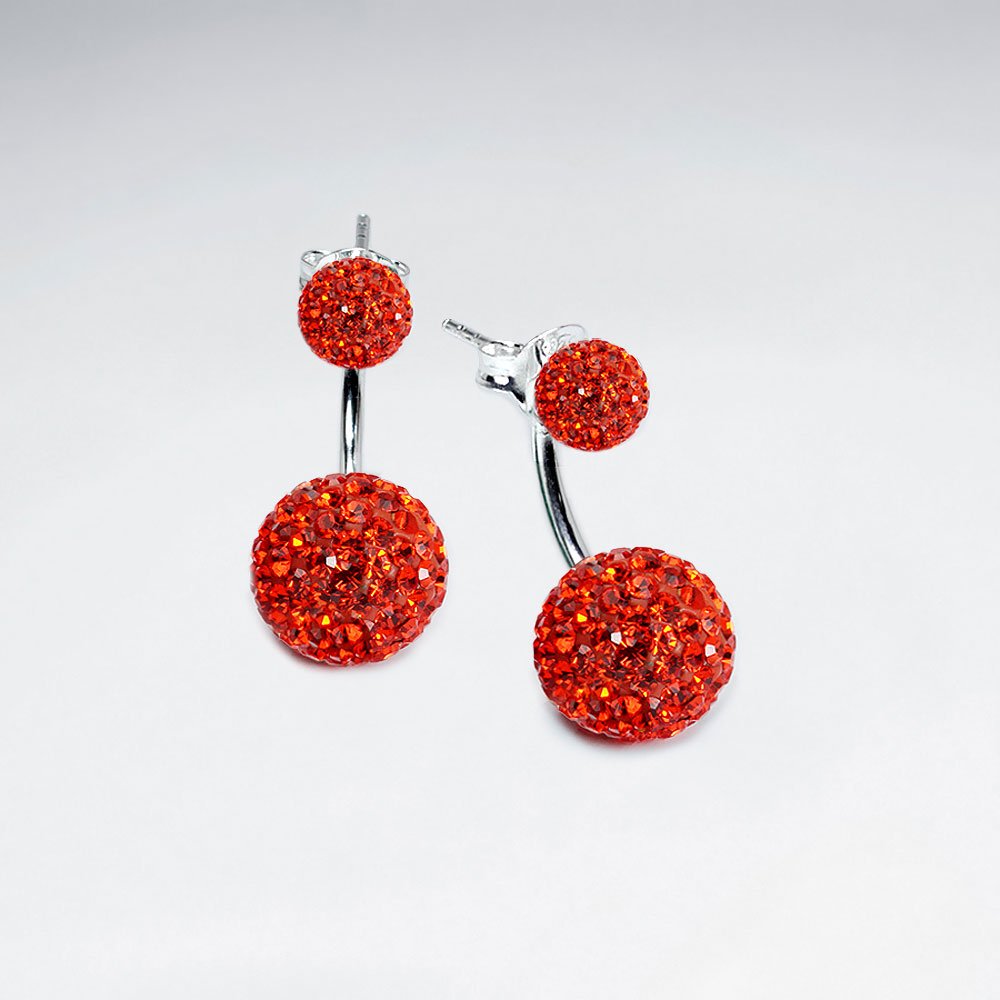 Purple CZ Tribal Mise En Double Sided Stud Earring