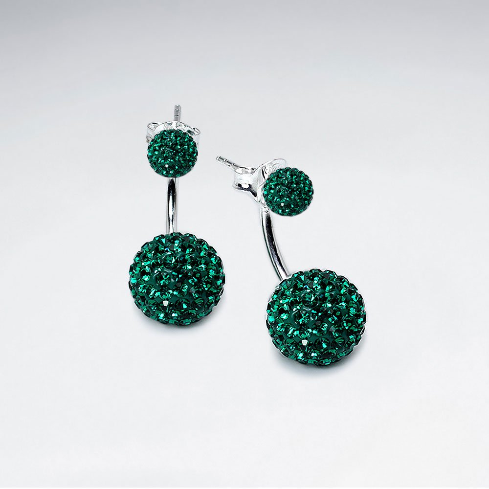 Purple CZ Tribal Mise En Double Sided Stud Earring