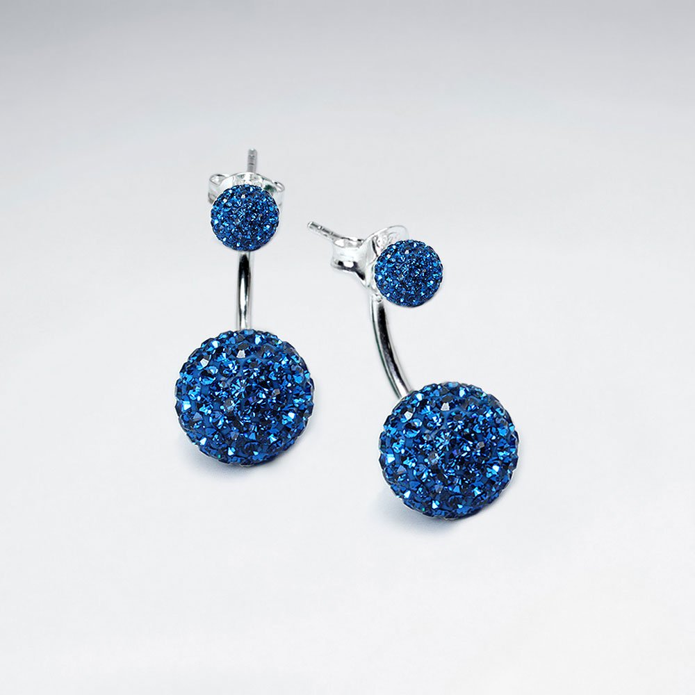 Purple CZ Tribal Mise En Double Sided Stud Earring