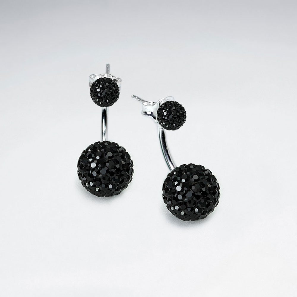 Purple CZ Tribal Mise En Double Sided Stud Earring