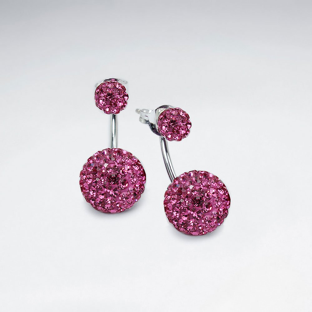 Purple CZ Tribal Mise En Double Sided Stud Earring