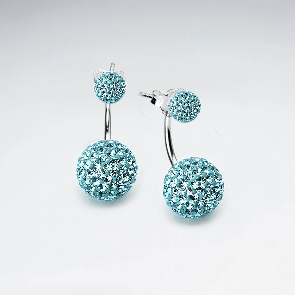 Purple CZ Tribal Mise En Double Sided Stud Earring