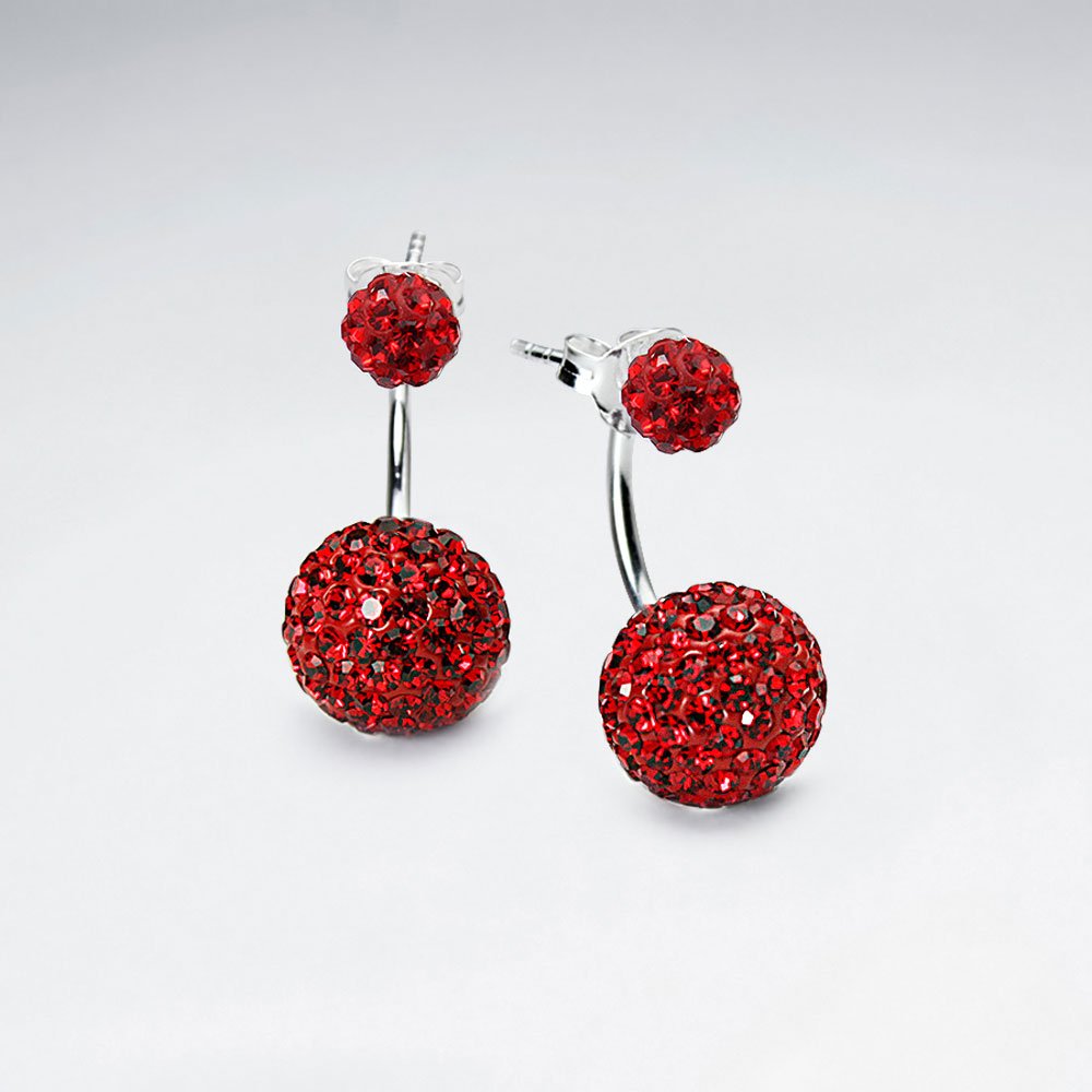 Purple CZ Tribal Mise En Double Sided Stud Earring