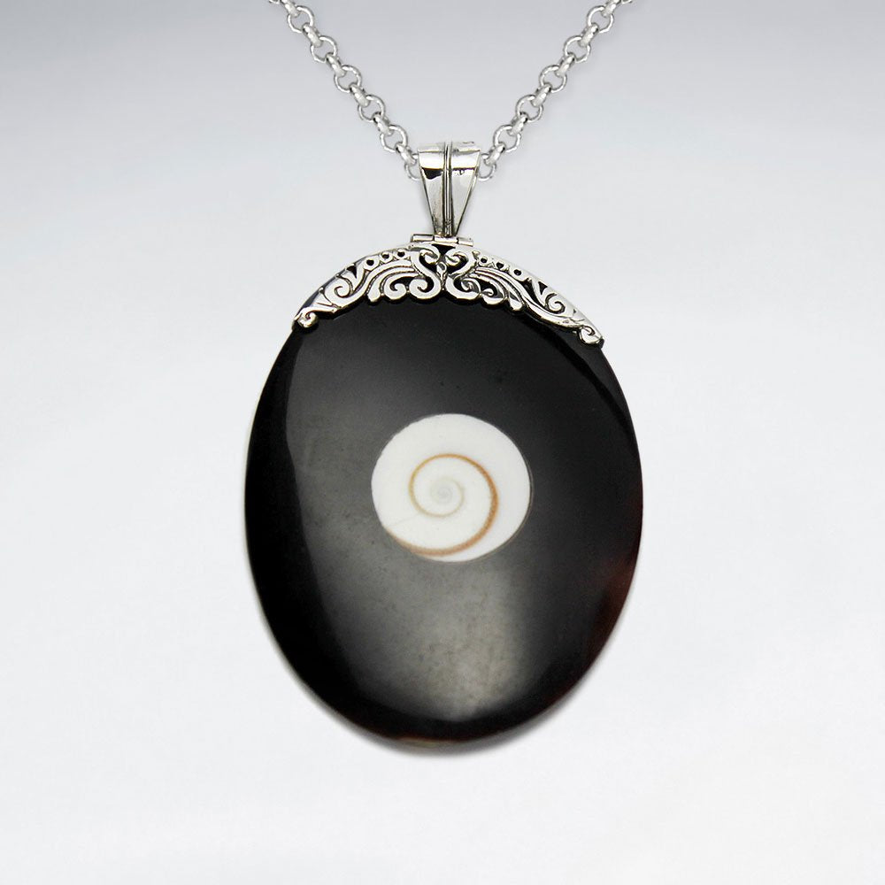 Bettong Shiwa Eye Oval Silver Pendant