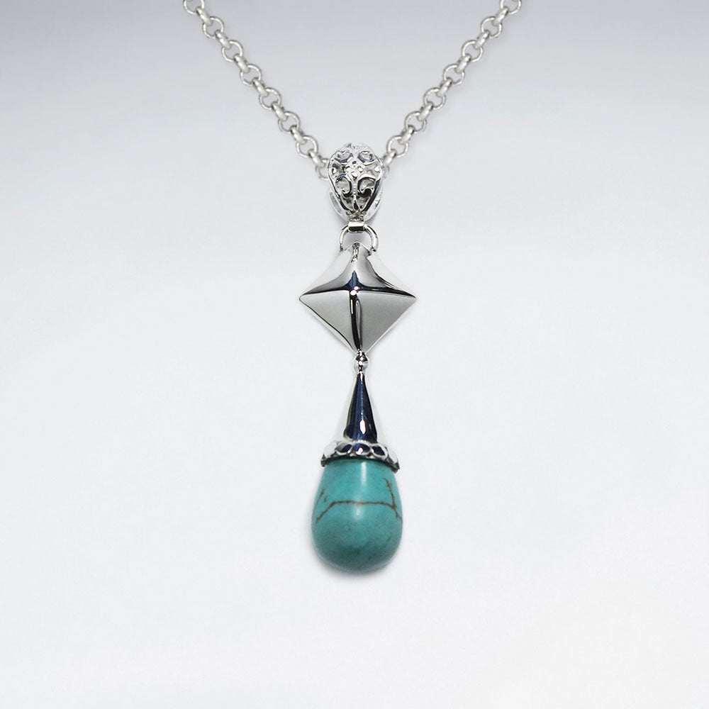Drop Turquoise Silver Pendant