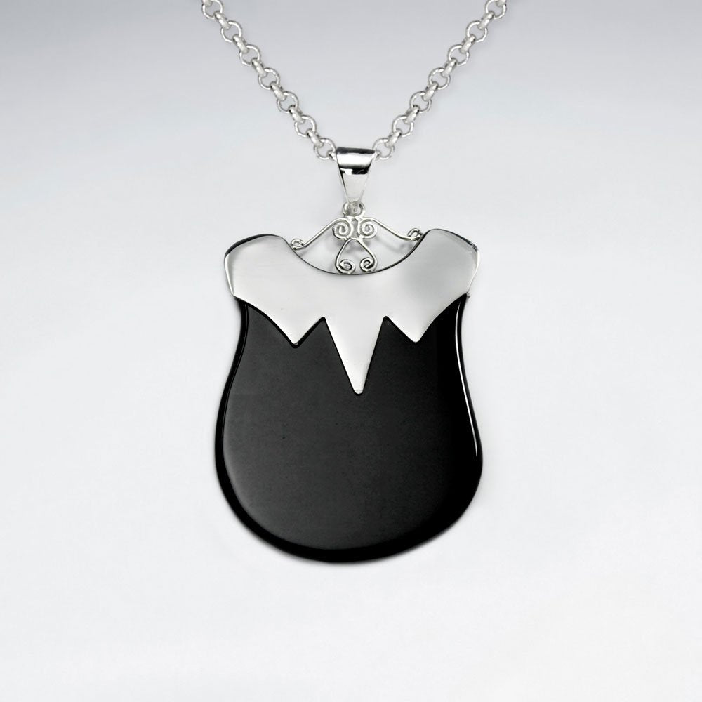 Black Stone Silver Pendant