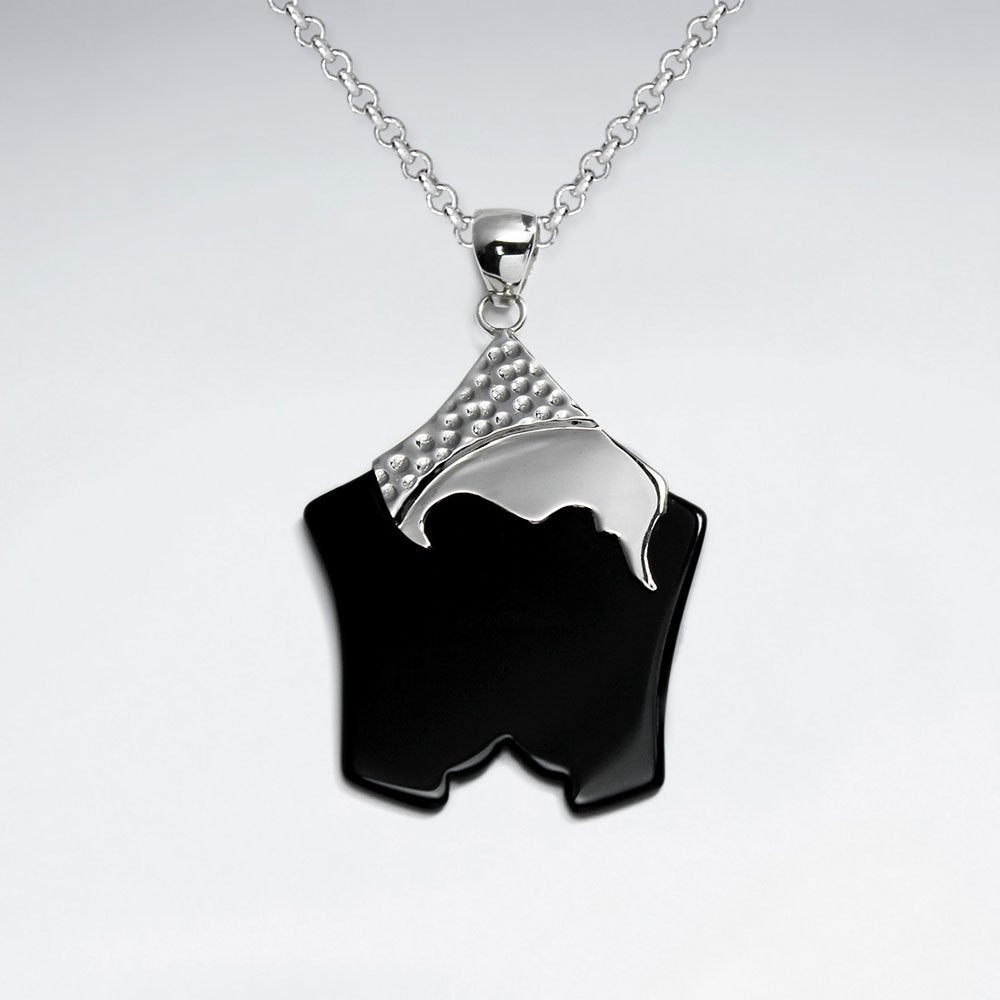 Black Stone Silver Pendant