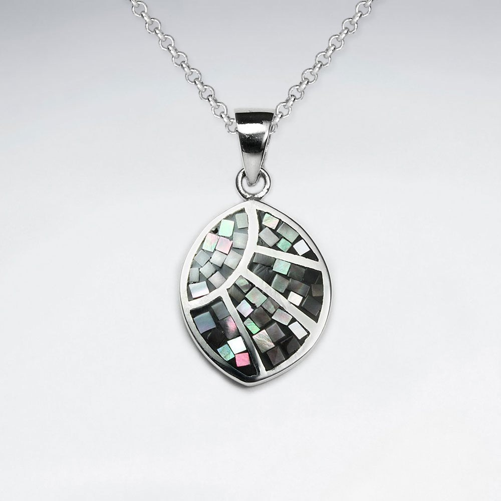 Red Shell Marquise Silver Pendant
