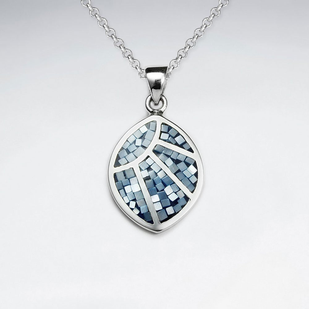 Red Shell Marquise Silver Pendant