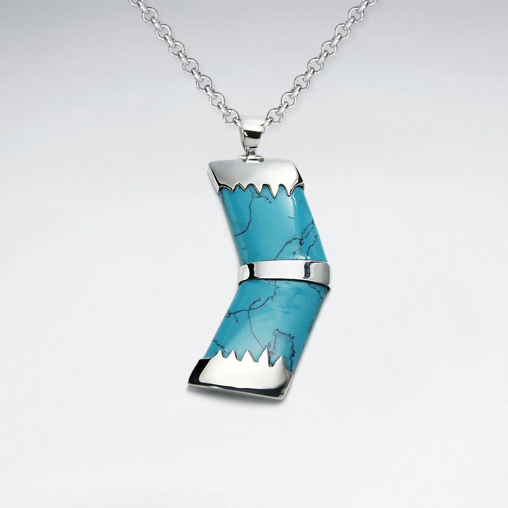 Forward Blue Howlite Silver Pendant