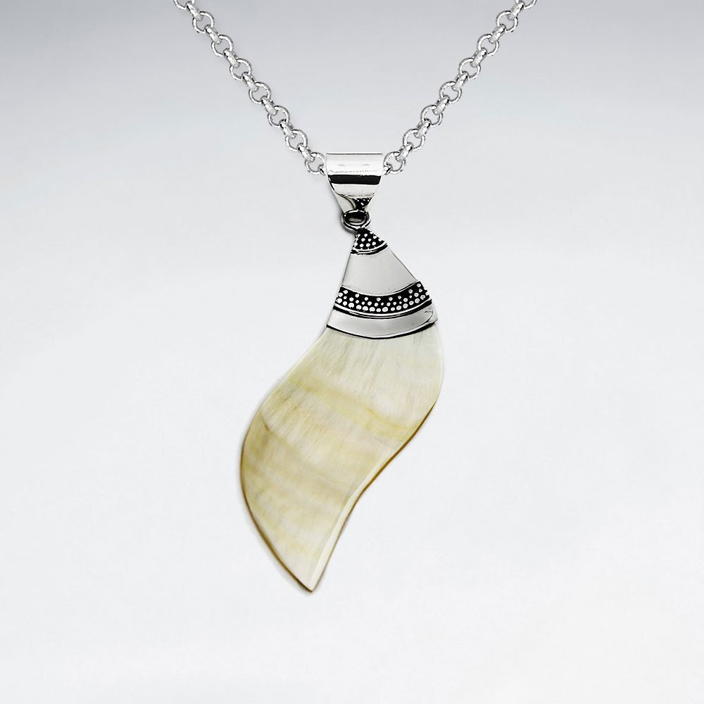 Spiral Mother Of Pearl Silver Pendant