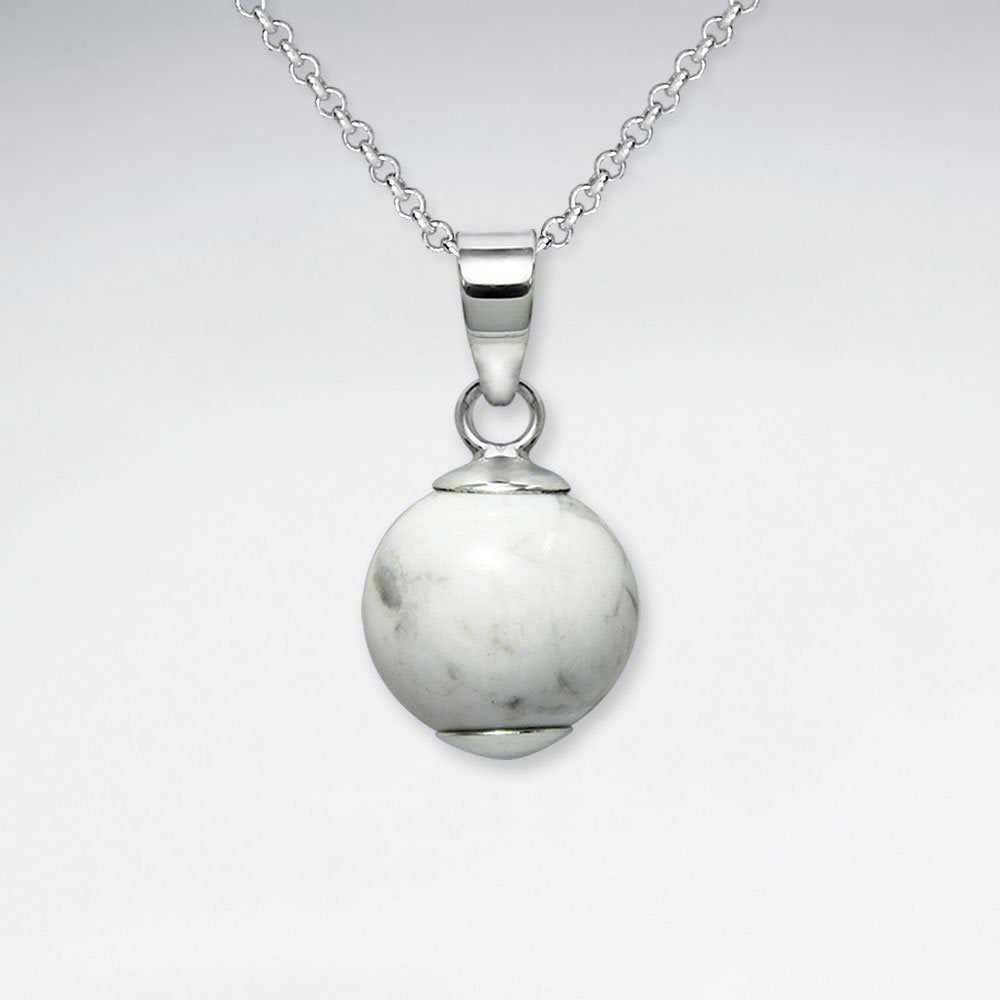 12 mm Round Amethyst Silver Pendant