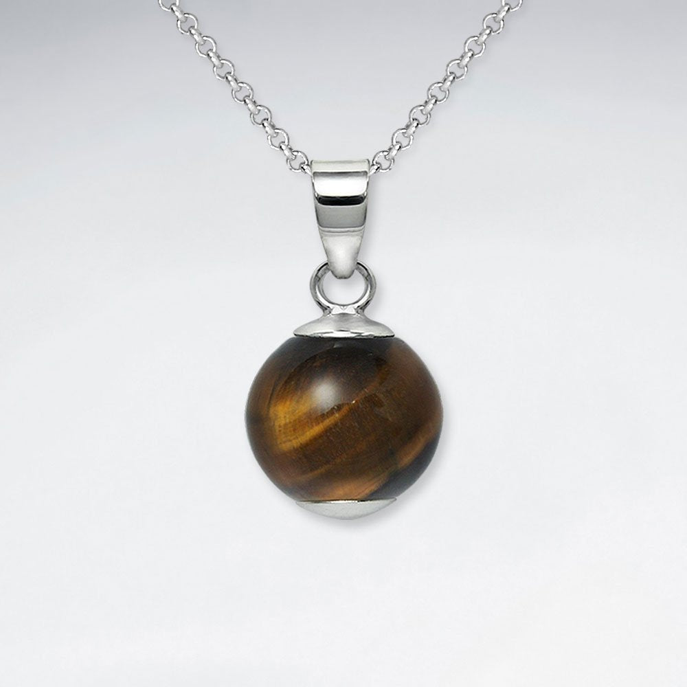 12 mm Round Amethyst Silver Pendant