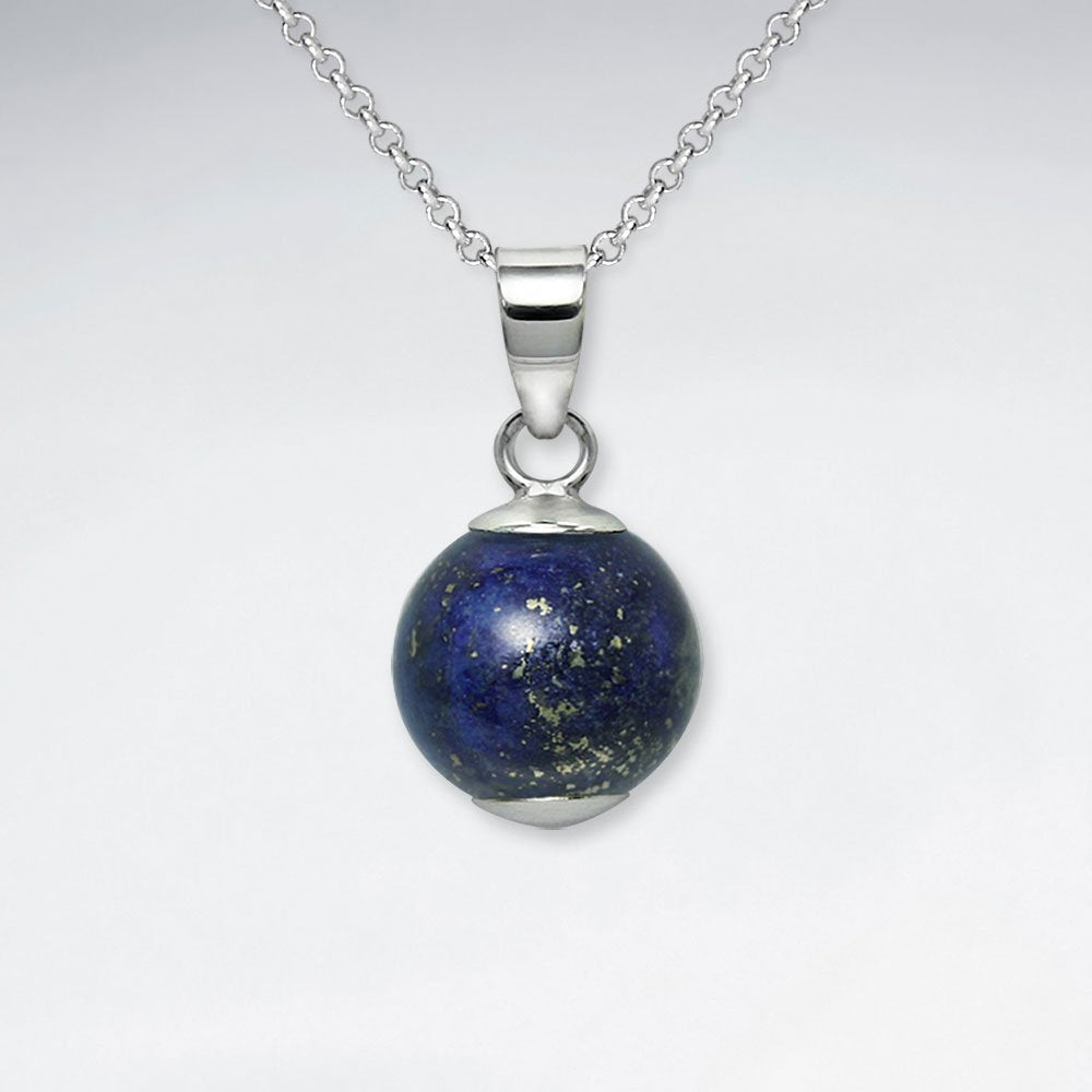 12 mm Round Amethyst Silver Pendant