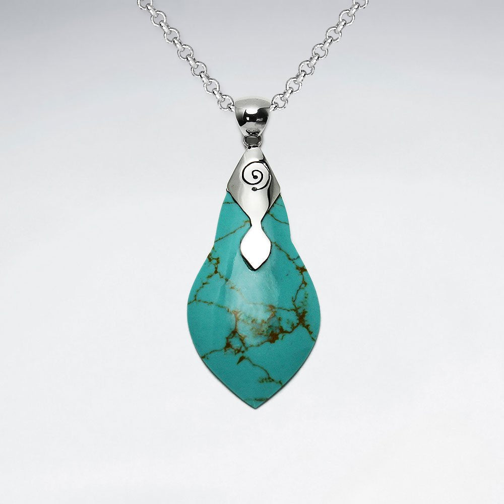 Green Turquoise Silver Pendant