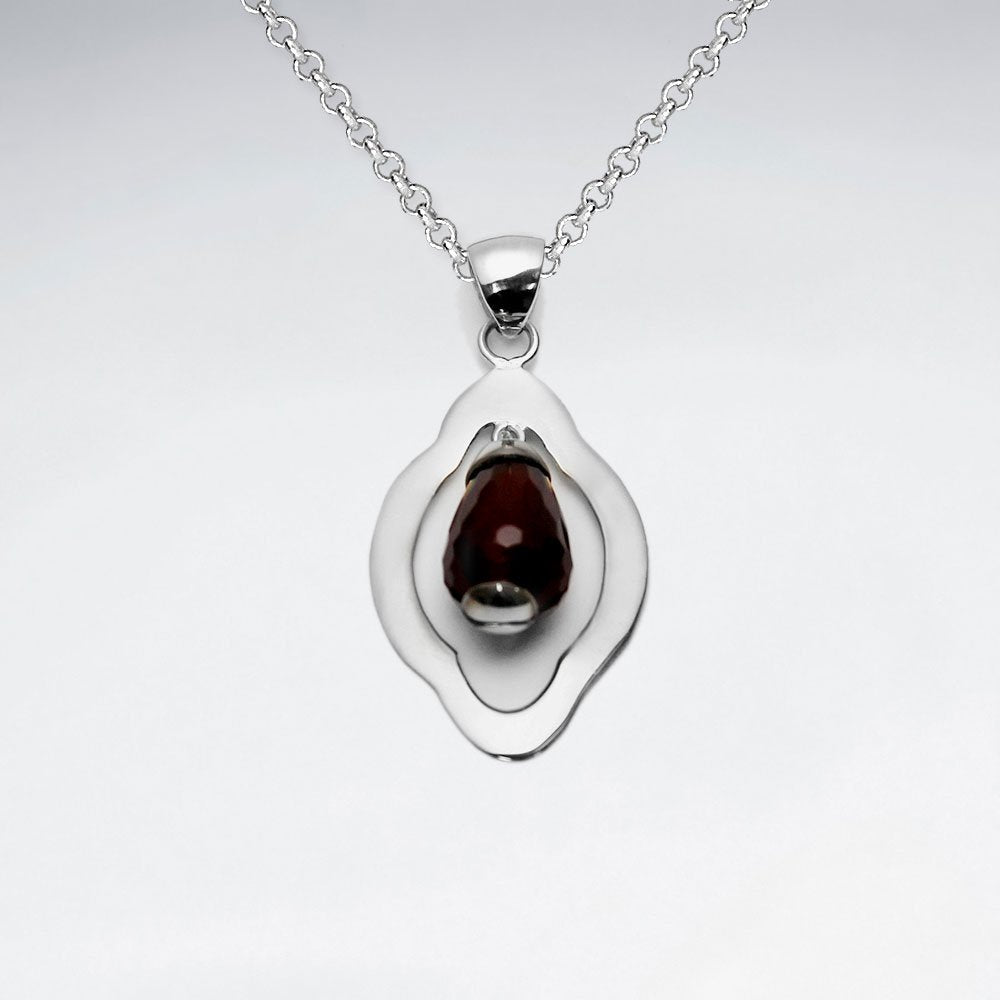 Carnelian Pendant With Silver Frame