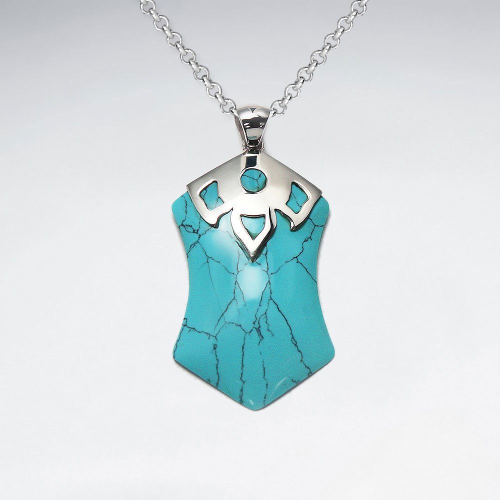 Blue Howlite Silver Pendant