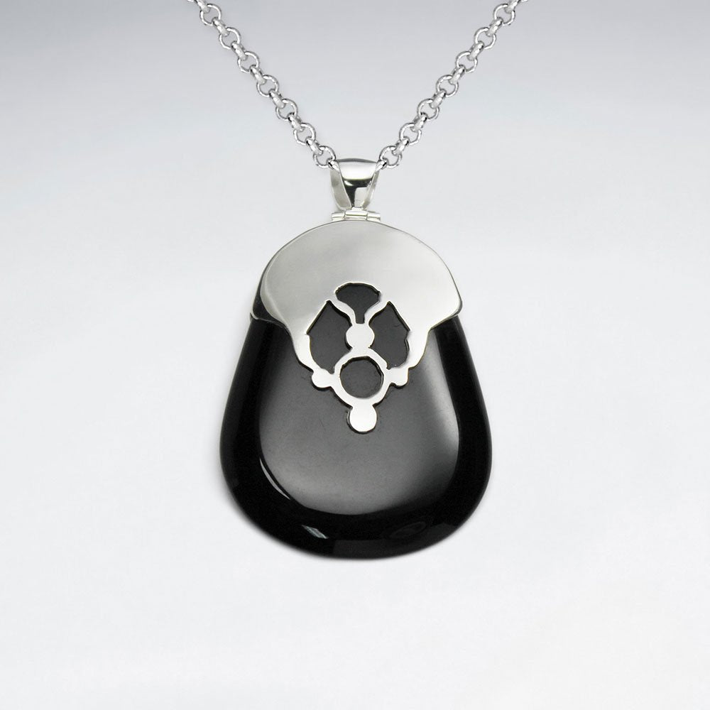 Black Stone Silver Pendant